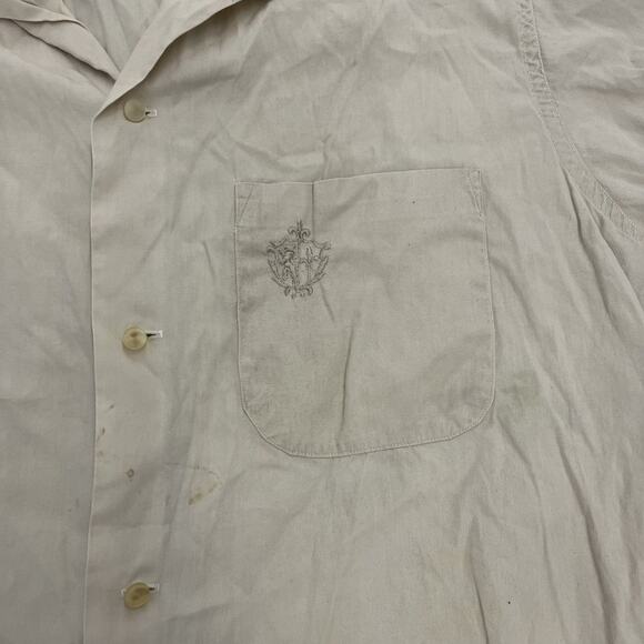 Vintage 60s Van Heusen Cream Cotton Loop Collar - Picture 2 of 5